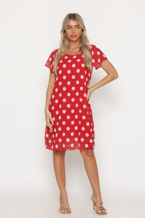 14047 - שמלת פליסה נקודות