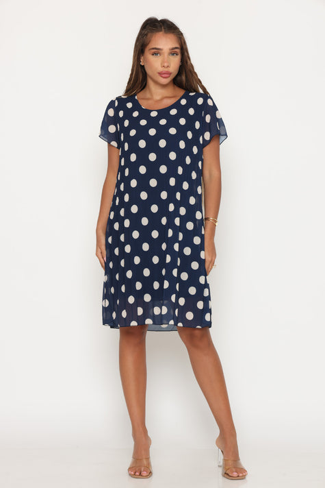 14047 - שמלת פליסה נקודות