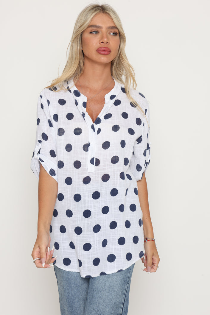 13879 - חולצת שינה נקודות