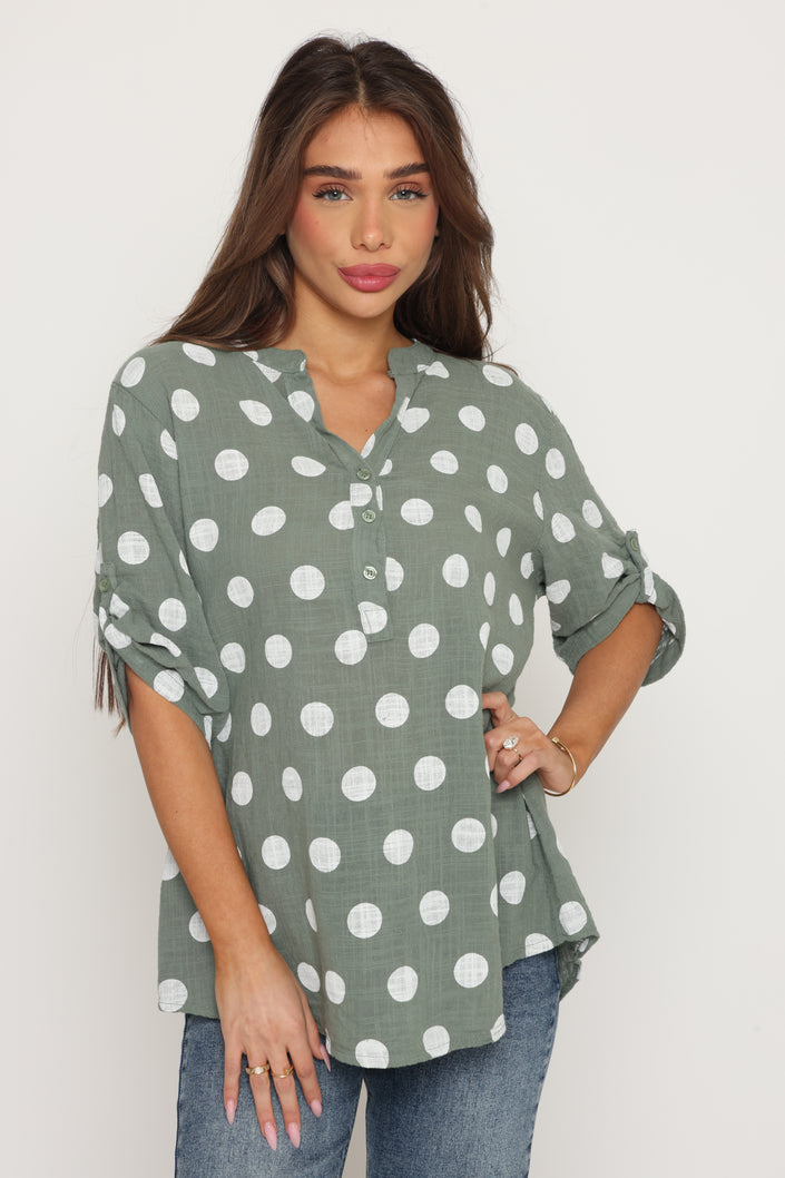 13879 - חולצת שינה נקודות