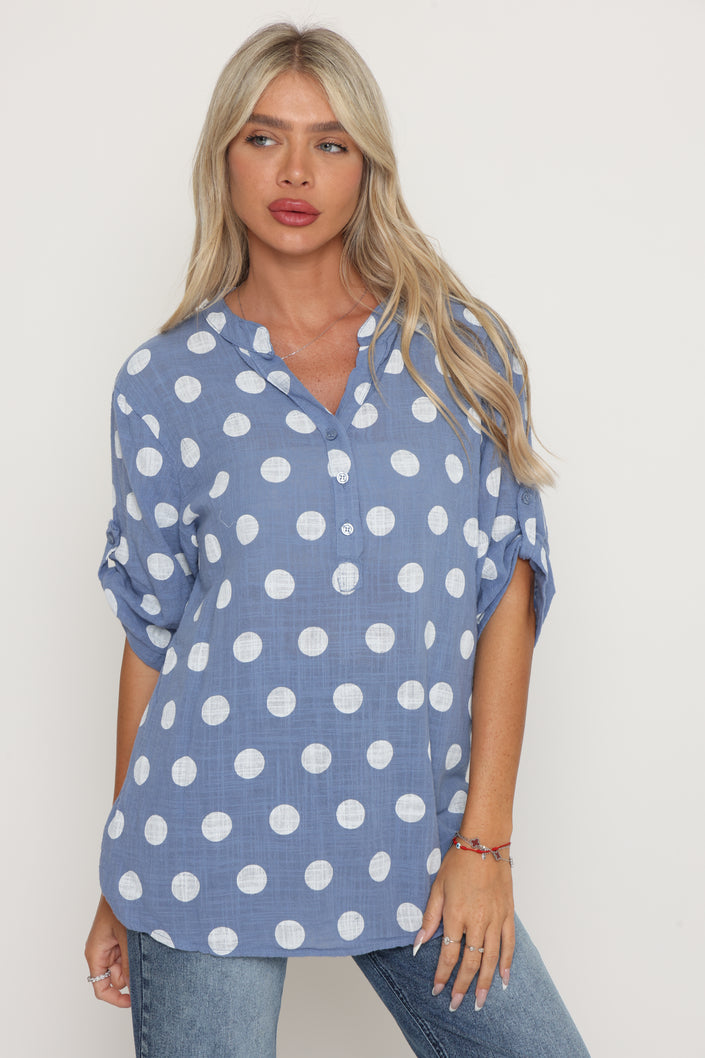 13879 - חולצת שינה נקודות