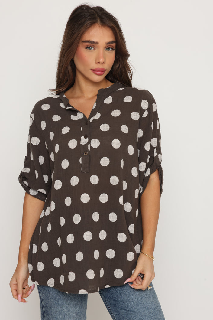 13879 - חולצת שינה נקודות