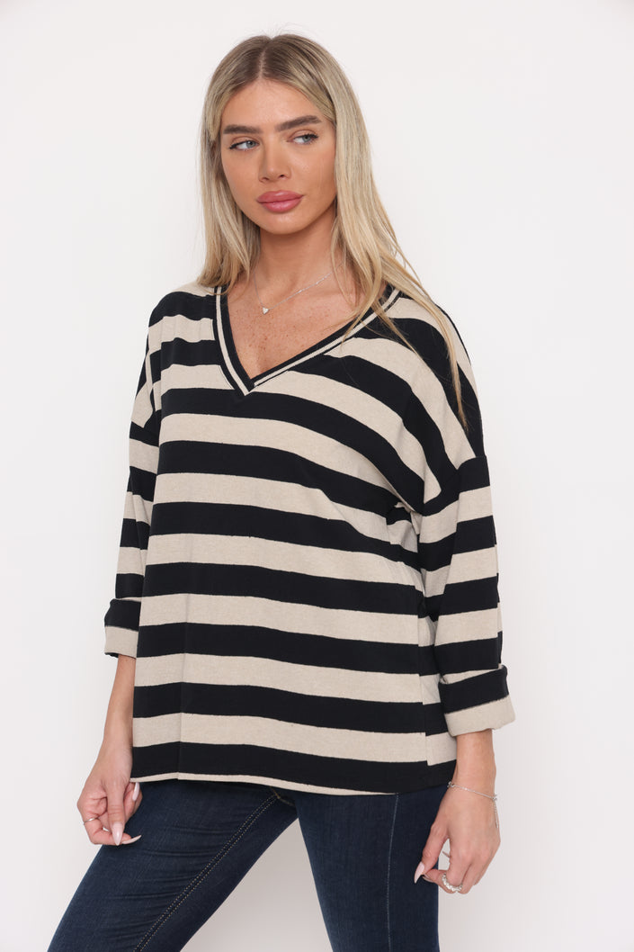 חולצת סריג פסים - 14265