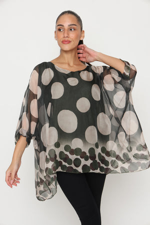 14152  - חולצת משי עגולים