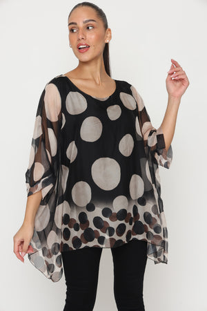 14152  - חולצת משי עגולים