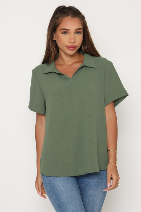 14046 - חולצת וי צווארון