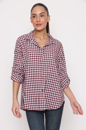 חולצת צווארון משובץ - 14272