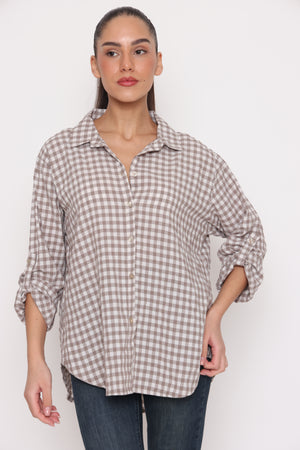 חולצת צווארון משובץ - 14272