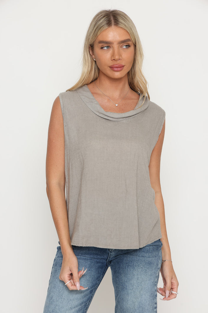 14183 -גופיית פשתן  אלמוג