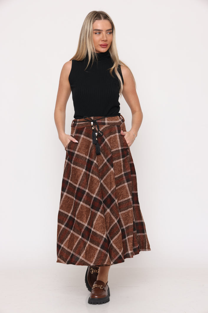 14257 - חצאית פינלנד משובץ