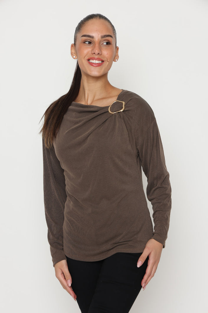 14136 - חולצת אבזם צד כיווץ