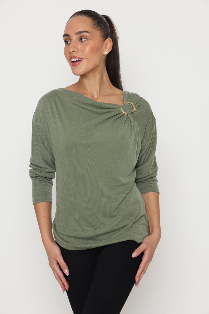 14136 - חולצת אבזם צד כיווץ