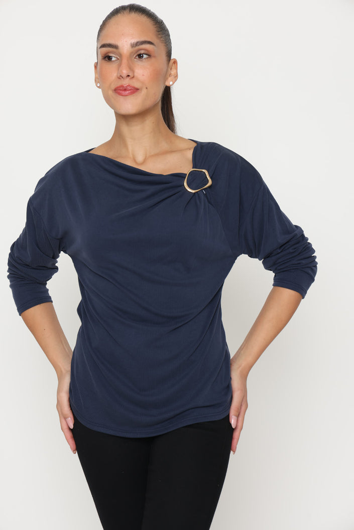 14136 - חולצת אבזם צד כיווץ