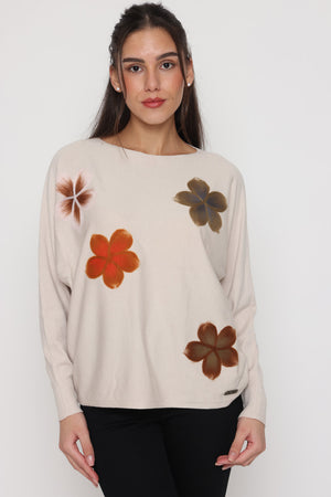 JY11671 - סריג ריקמה פרחים